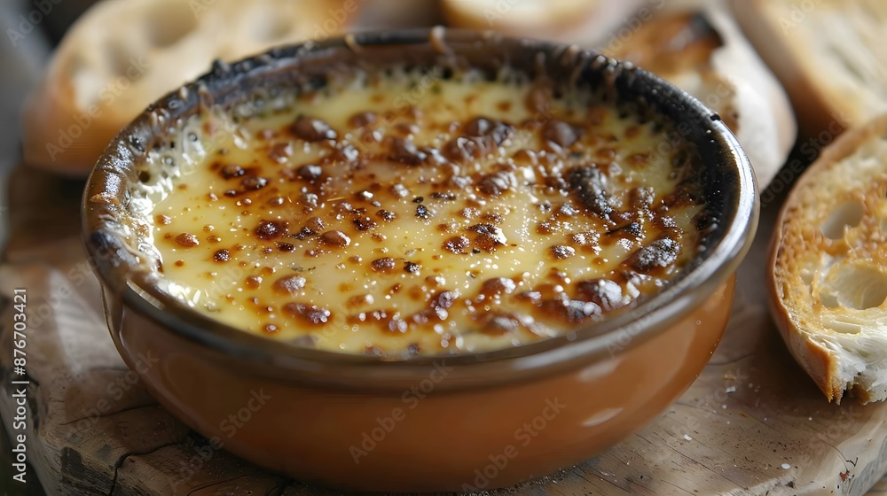 Melted Cheese Dip with Toasted Bread Melted Cheese Dip with Toasted Bread