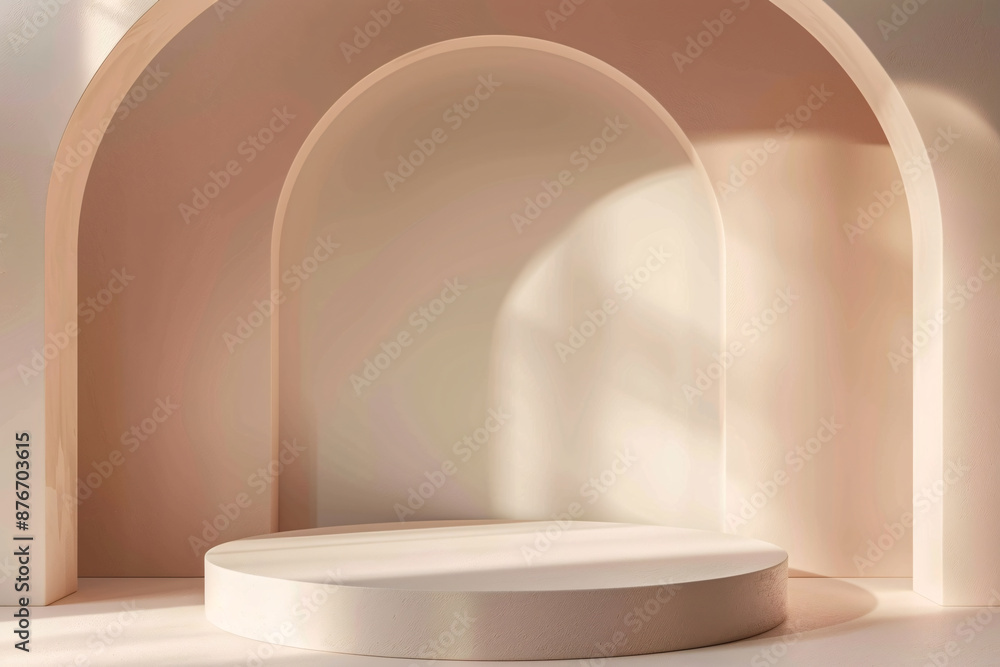 A minimalist podium with soft gradients, featuring a stylish product. The podium has a sleek design with smooth, subtle color transitions, and the product stands elegantly in the center, highlighted A minimalist podium with soft gradients, featuring a stylish product. The podium has a sleek design with smooth, subtle color transitions, and the product stands elegantly in the center, highlighted