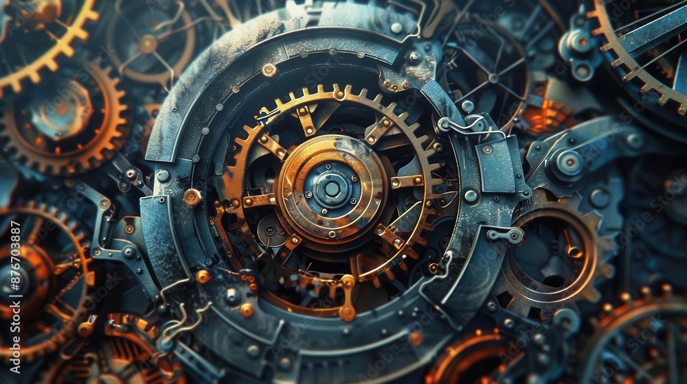 Industry in Motion. Mechanical Engineering concept Industry in Motion. Mechanical Engineering concept