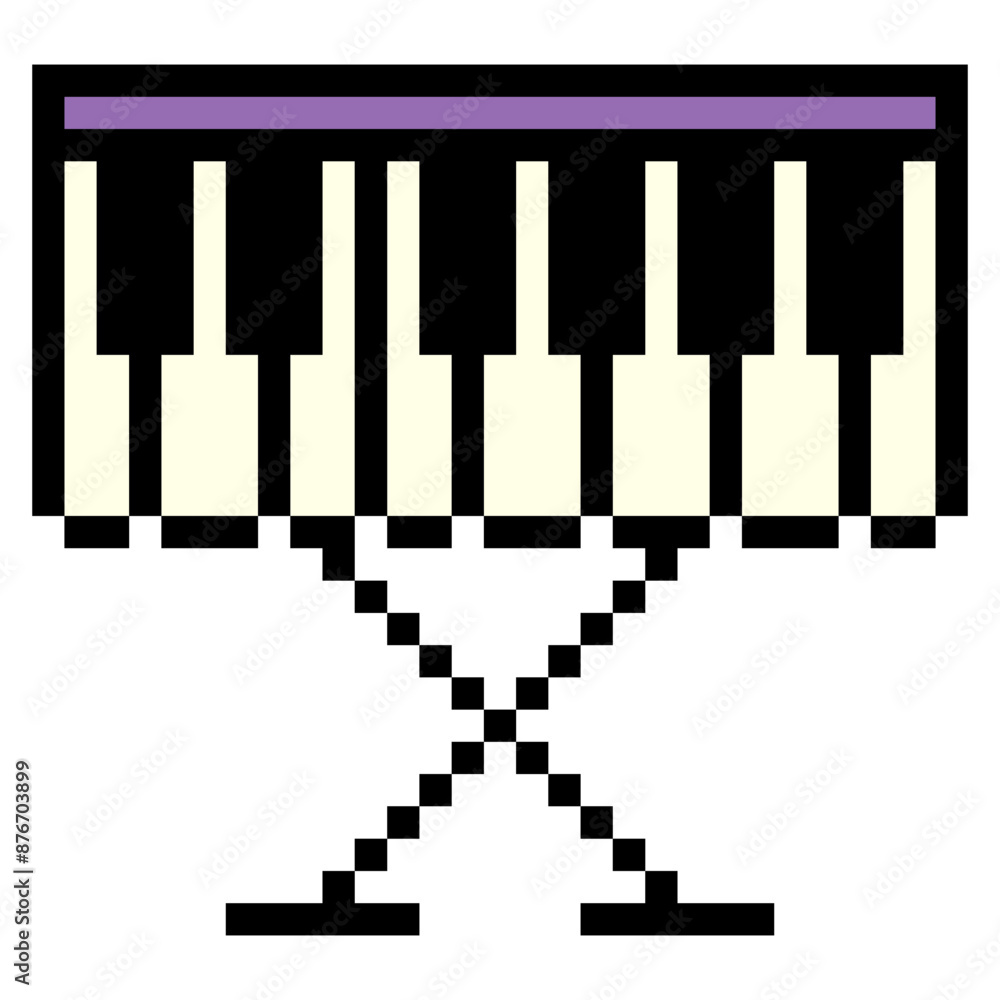 Fototapeta premium keyboard instrument piano with pixel art style
