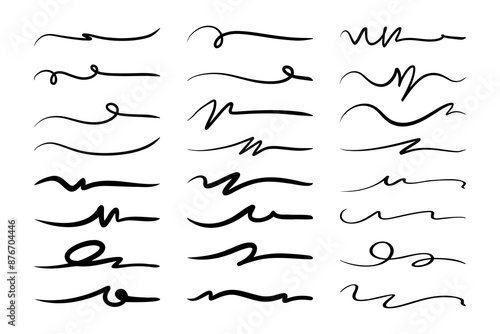 Swooshes and flourish brush stroke vector collection.
