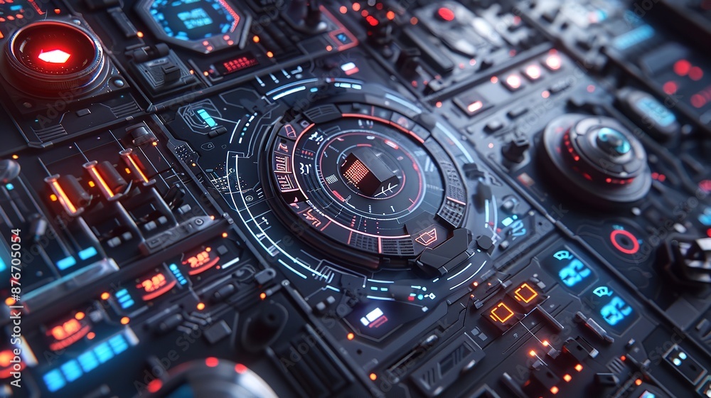 Fototapeta premium Infographic highlighting technological advancements with futuristic design