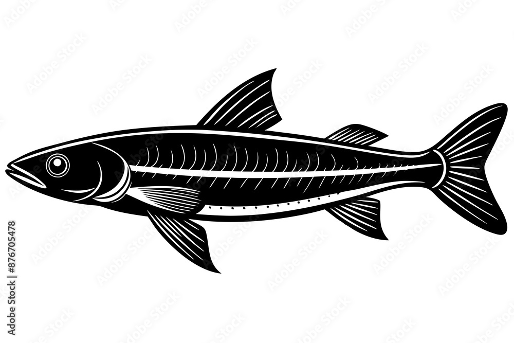 Obraz premium knife fish icon silhouette vector illustration