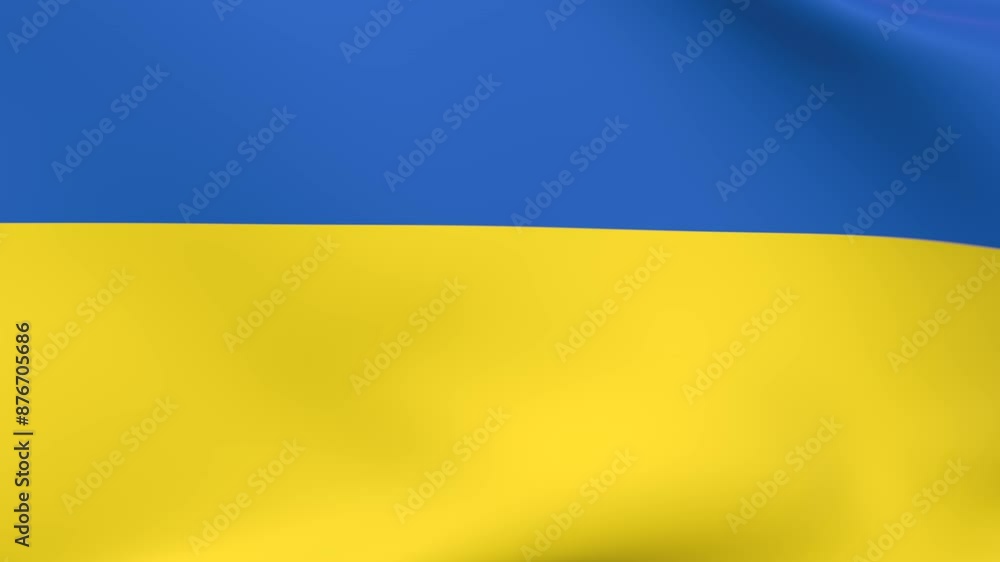 Waving flag of Ukraine Animation 3D render Method Waving flag of Ukraine Animation 3D render Method
