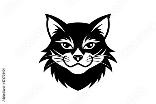 cat mascot logo icon silhouette vector art illustration