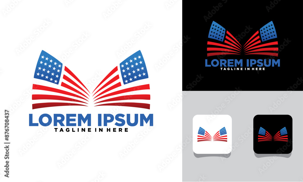 american flag logo icon set american flag logo icon set