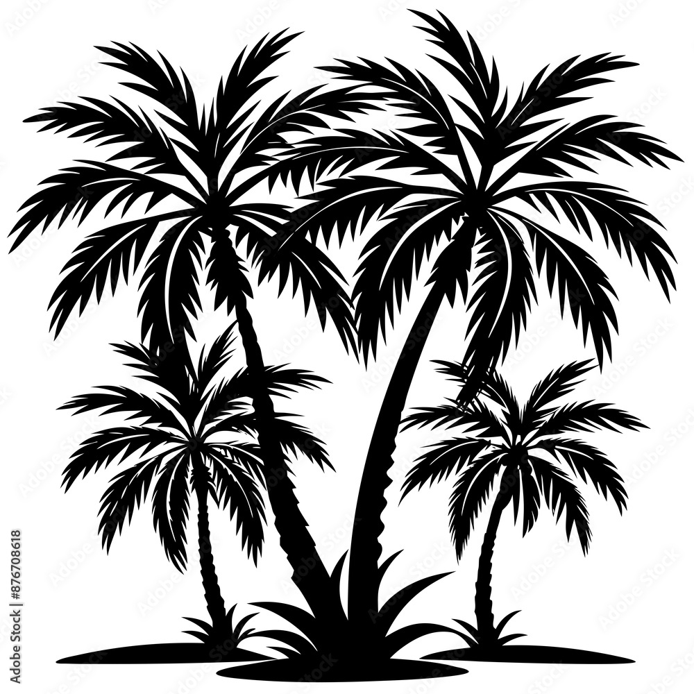 Fototapeta premium Stunning Vector Illustration of a Palm Tree for Your Creative Projects