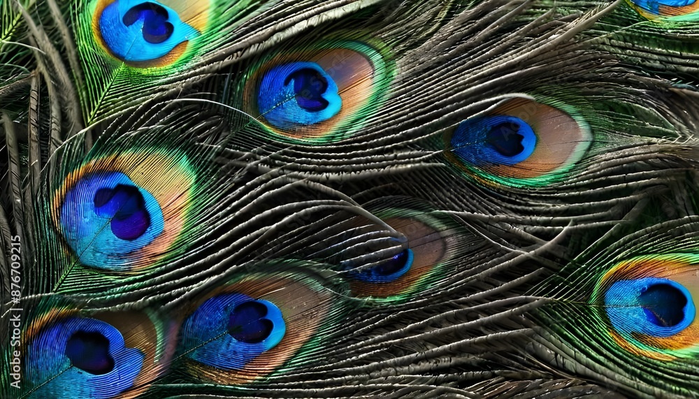 Obraz premium peacock feather closeup