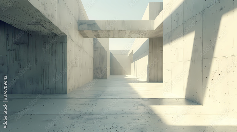 Obraz premium Empty concrete room interior
