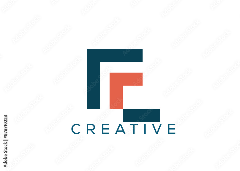 Minimal and professional letter F C abstract logo design template Minimal and professional letter F C abstract logo design template