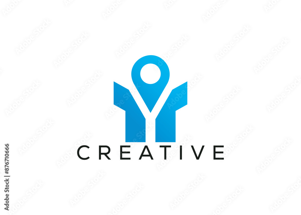 Minimal and professional location and man logo design template Minimal and professional location and man logo design template