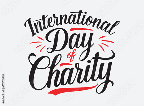 International Day of Charity Calligraphy Design.