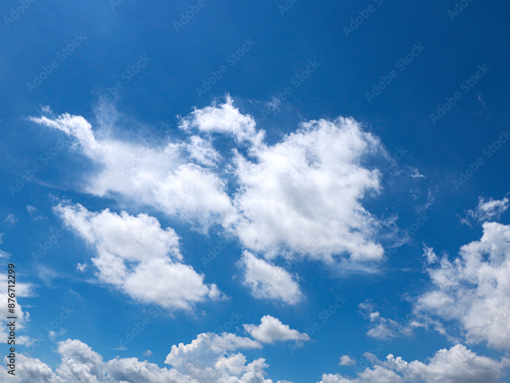Background image of blue sky and white clouds in summer sky Background image of blue sky and white clouds in summer sky