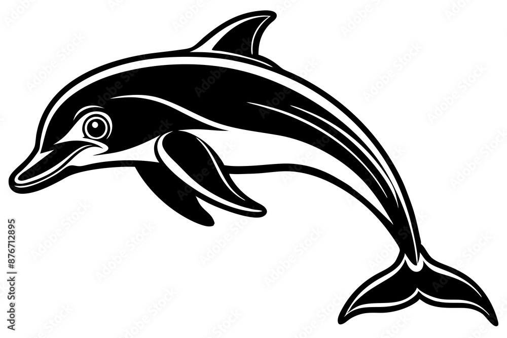 Obraz premium Dolphin icon silhouette vector illustration