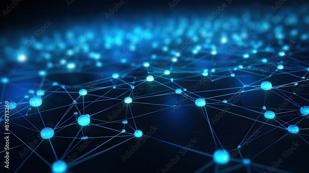3D-rendered network grid with nodes and connections, ideal for illustrating network infrastructure or IoT concepts 3D-rendered network grid with nodes and connections, ideal for illustrating network infrastructure or IoT concepts