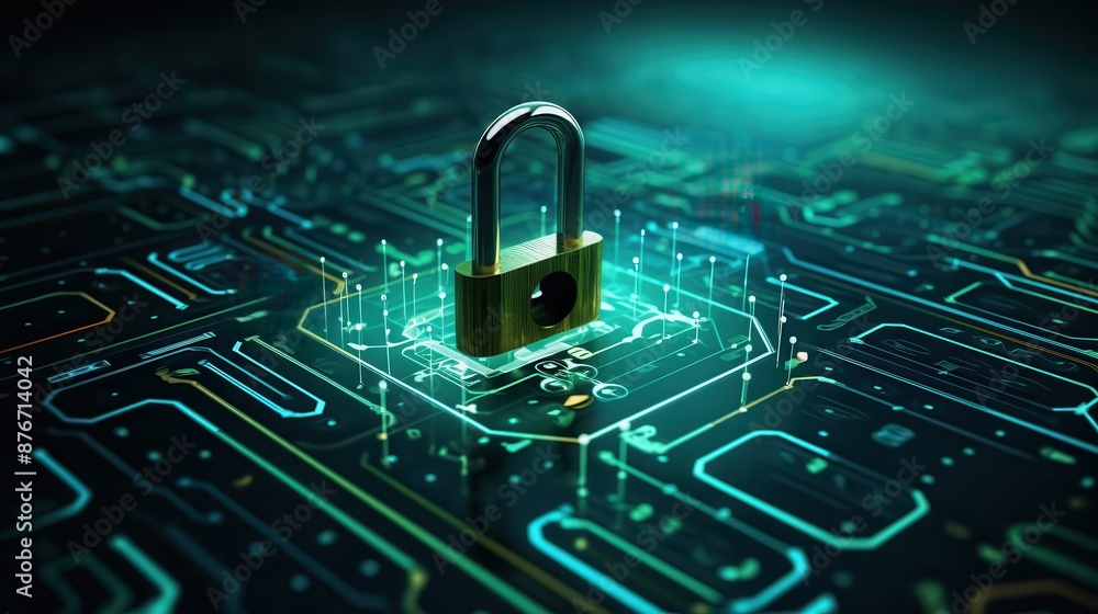 Data encryption visual with secure lock icons and digital keys, ideal for cybersecurity services or privacy software promotions Data encryption visual with secure lock icons and digital keys, ideal for cybersecurity services or privacy software promotions