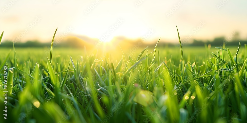 Promoting Eco-Friendly Beauty in Nature's Landscape Sunlit Green Grassland. Concept Eco-Friendly Beauty, Nature's Landscape, Sunlit Green Grassland, Promoting Sustainability Promoting Eco-Friendly Beauty in Nature's Landscape Sunlit Green Grassland. Concept Eco-Friendly Beauty, Nature's Landscape, Sunlit Green Grassland, Promoting Sustainability