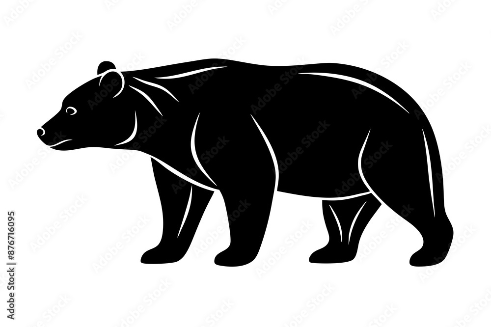 illustration of a black and white bear icon vector illustration of a black and white bear icon vector