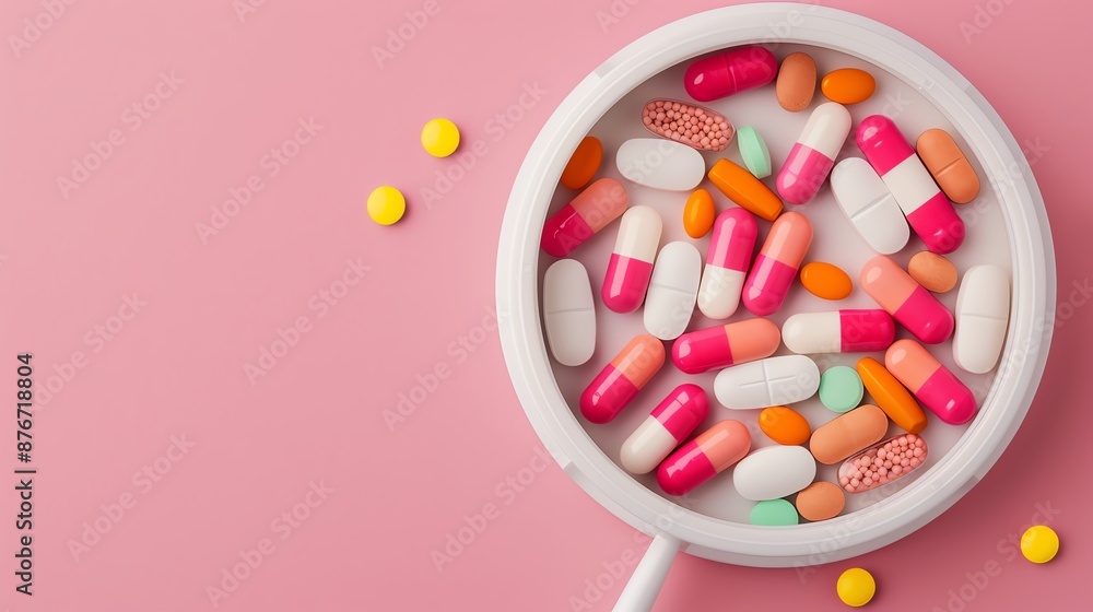 Weight management, diet pills and supplements, flat design illustration Weight management, diet pills and supplements, flat design illustration