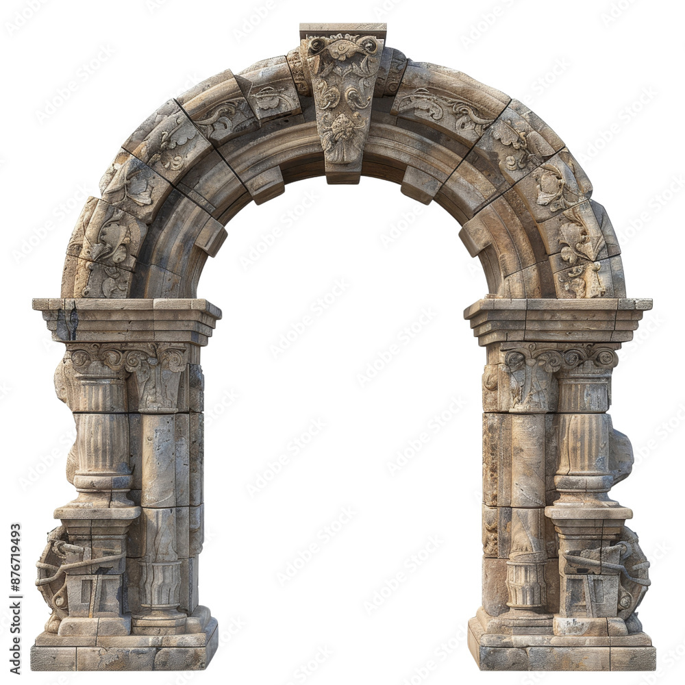 Rustic stone archway with a rough texture and weathered appearance transparent background clipart Rustic stone archway with a rough texture and weathered appearance transparent background clipart
