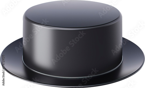 Black top hat isolated on transparent background. PNG