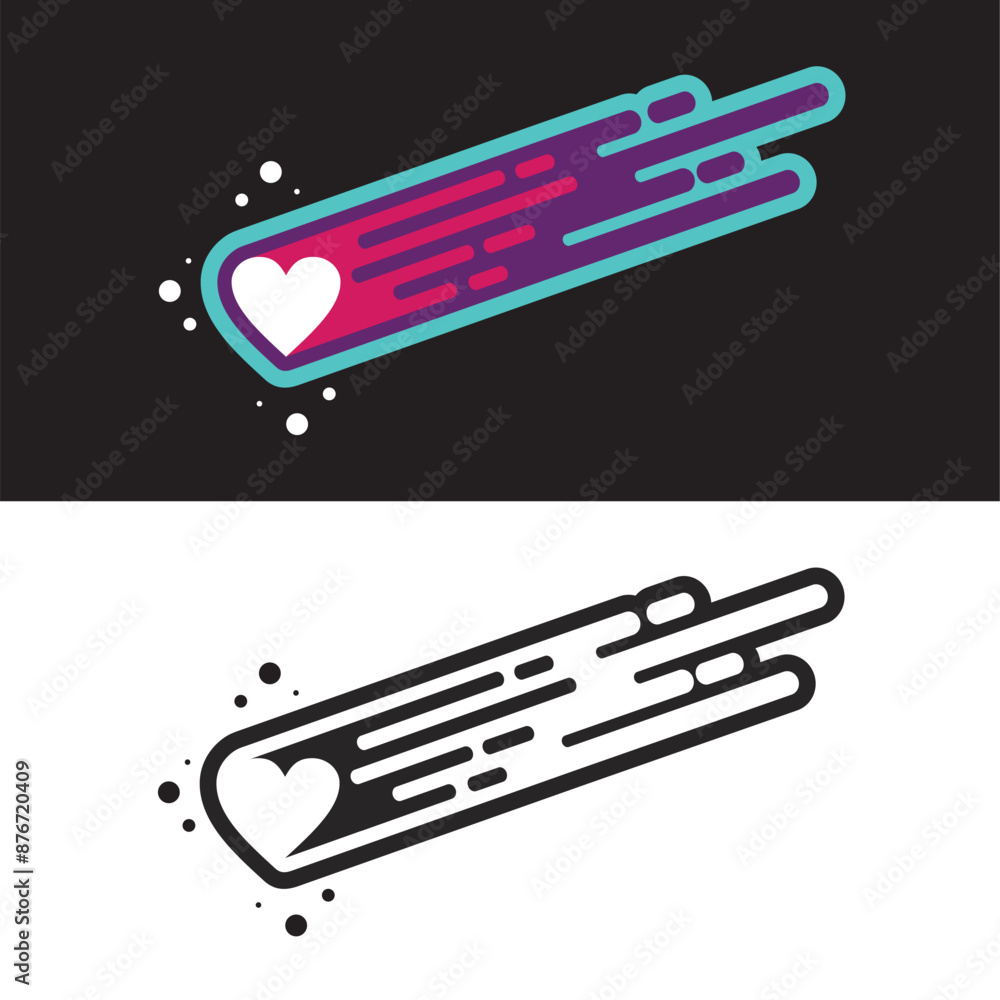 Illustration love galaxy comet vector art Illustration love galaxy comet vector art