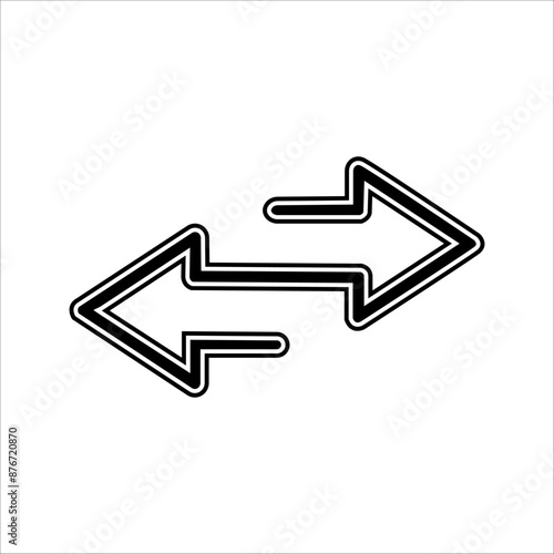 Transfer arrow line icon. linear style sign for mobile concept and web design. Right arrow left simple line vector icon. Symbol, logo illustration.