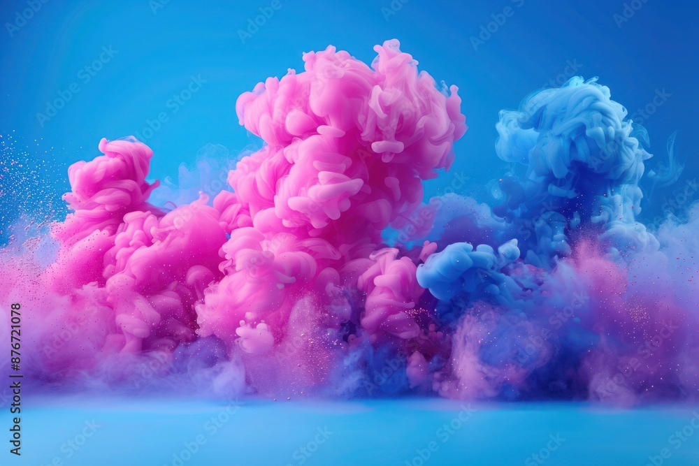 Fototapeta premium Rainbow Color Powder Explosion on White Background - Abstract Paint Splash Burst for Holi Party and Wallpapers