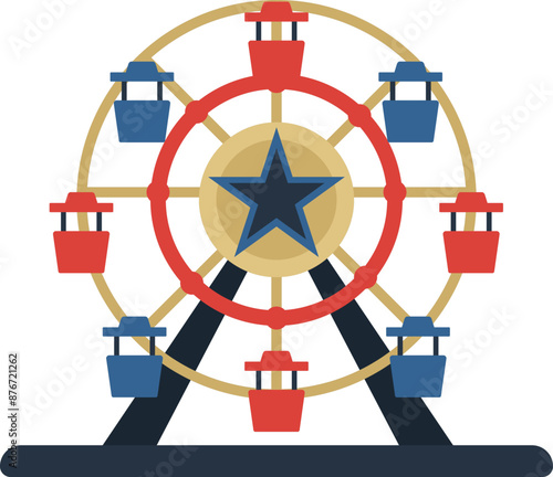 circus ferris flat illustration