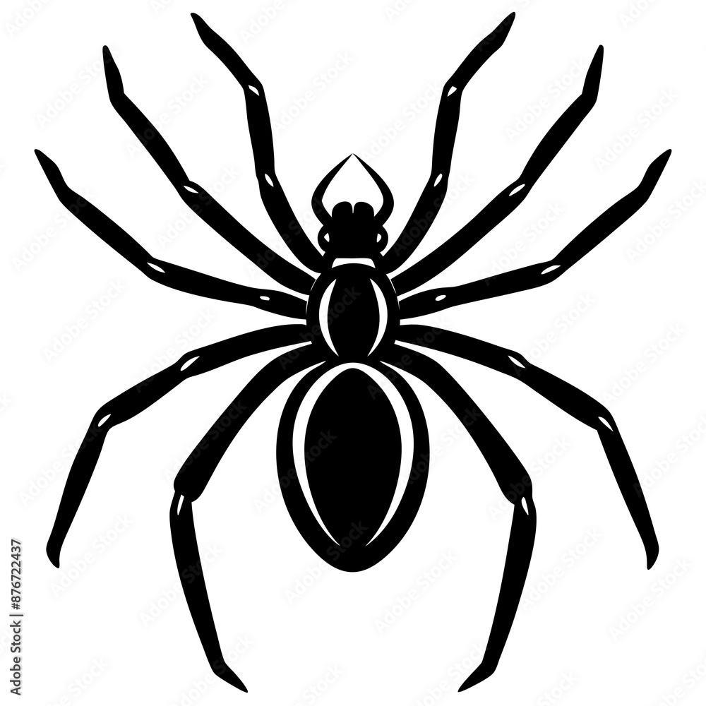 Obraz premium Spider icon silhouette vector illustration white background