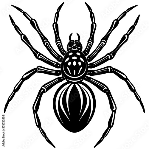 Spider icon silhouette vector illustration white background © bizboxdesigner