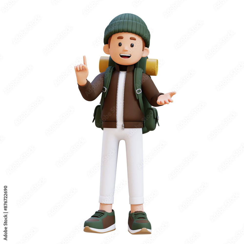 Fototapeta premium 3D Traveller Character Explaining Pose
