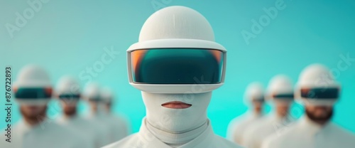 Wallpaper Mural Elegant extraterrestrial employee posing with futuristic gadgets Torontodigital.ca