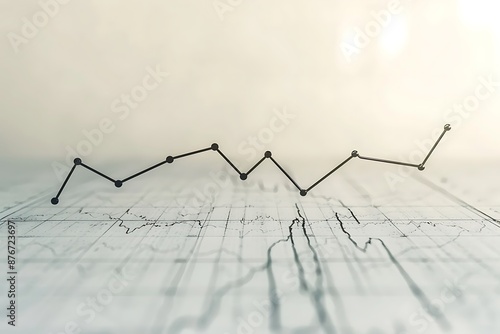 Market trend line graph on a plain, minimalist background, showing growth.