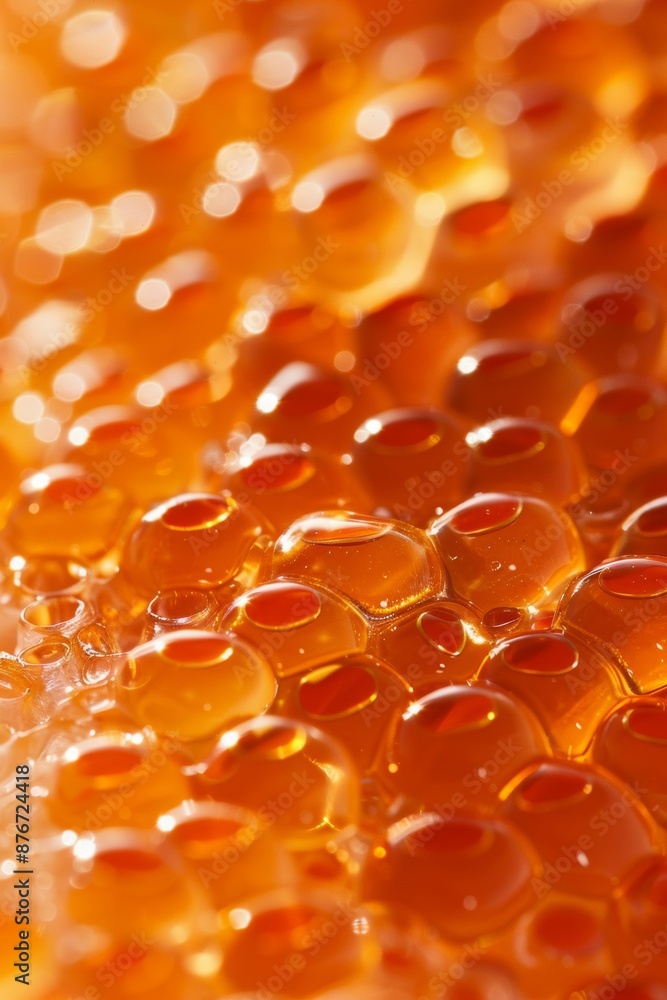 The macro texture of delicious fresh salmon caviar is vividly captured in close-up detail. The macro texture of delicious fresh salmon caviar is vividly captured in close-up detail.
