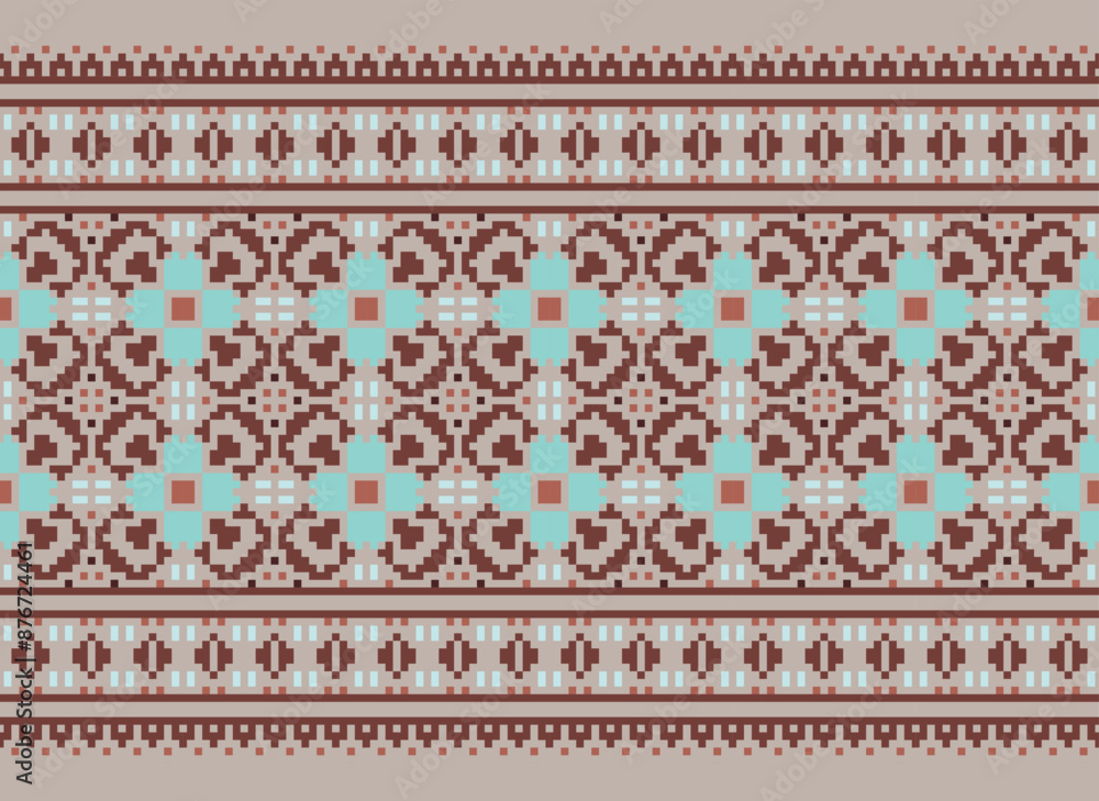 Embroidery Cross Stitch. Ethnic Patterns. Pixel Horizontal Seamless Vector. Geometric Ethnic Indian pattern. Native Ethnic pattern. Cross Stitch Border.
Embroidery Cross Stitch. Ethnic Patterns. Pixel Horizontal Seamless Vector. Geometric Ethnic Indian pattern. Native Ethnic pattern. Cross Stitch Border.