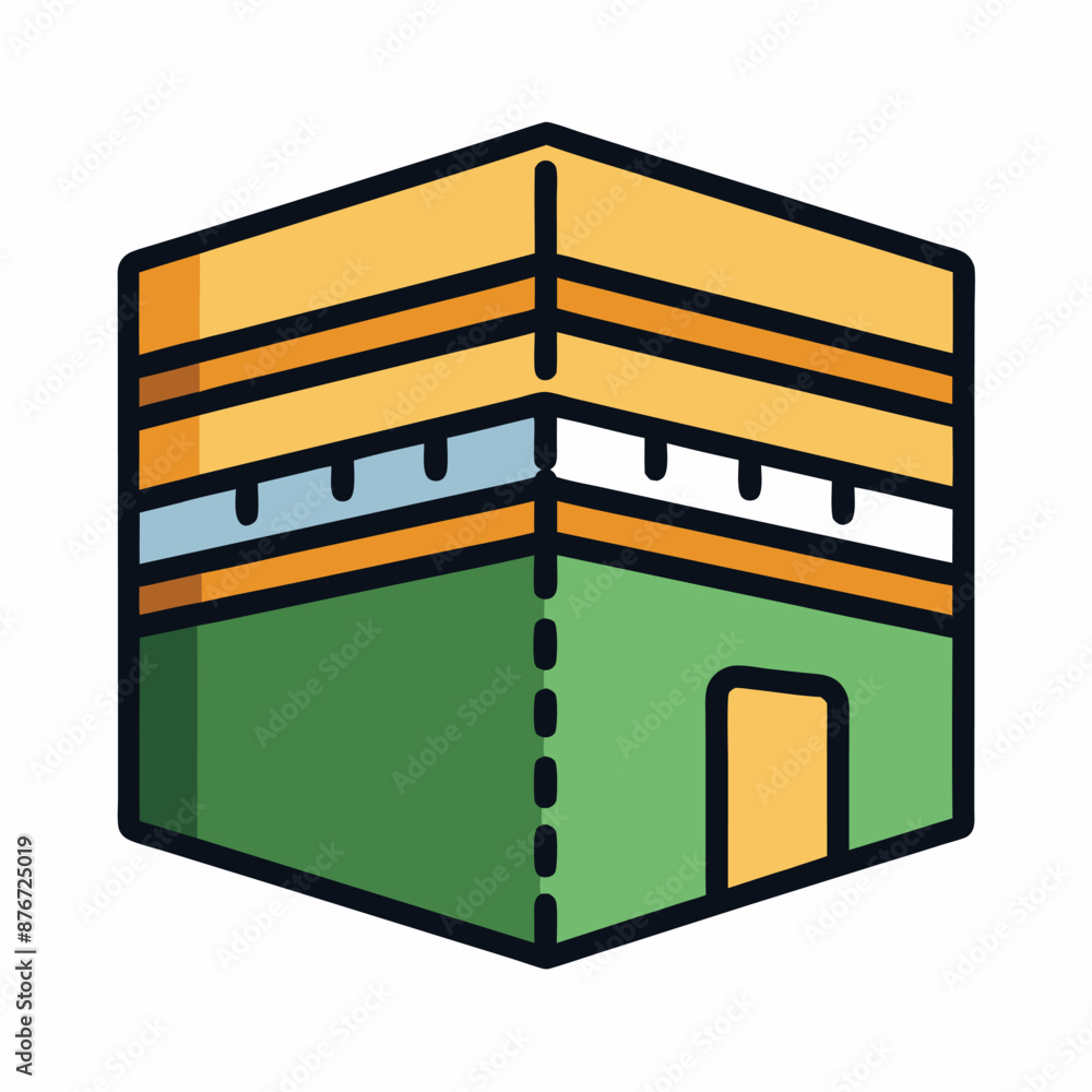 Cartoon Vector Icon Illustration of the Kaaba Mecca Cartoon Vector Icon Illustration of the Kaaba Mecca