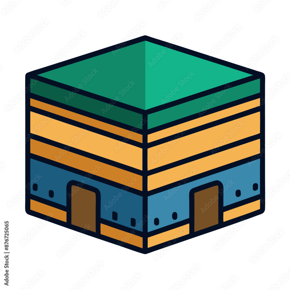 Cartoon Vector Icon Illustration of the Kaaba Mecca Cartoon Vector Icon Illustration of the Kaaba Mecca