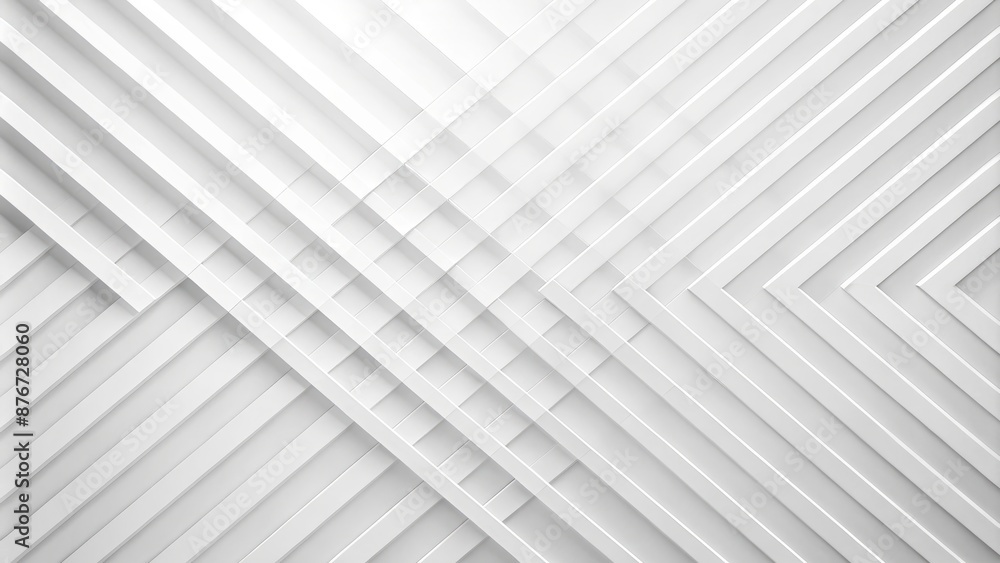 Obraz premium Abstract White Geometric Background With Intersecting Diagonal Lines And Squares.