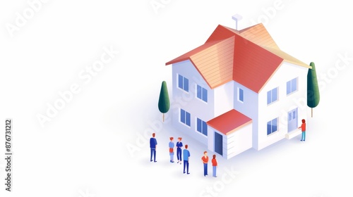 Wallpaper Mural Cozy residential neighborhood, a group of friends and families gathered, emphasizing the safety and comfort of a secure living space Torontodigital.ca