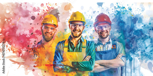 Wallpaper Mural Celebrating the Workforce Vibrant Portraits of Skilled Workers in Safety Gear Torontodigital.ca