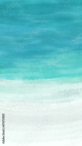 Watercolor ocean waves. Loop background video.(111)