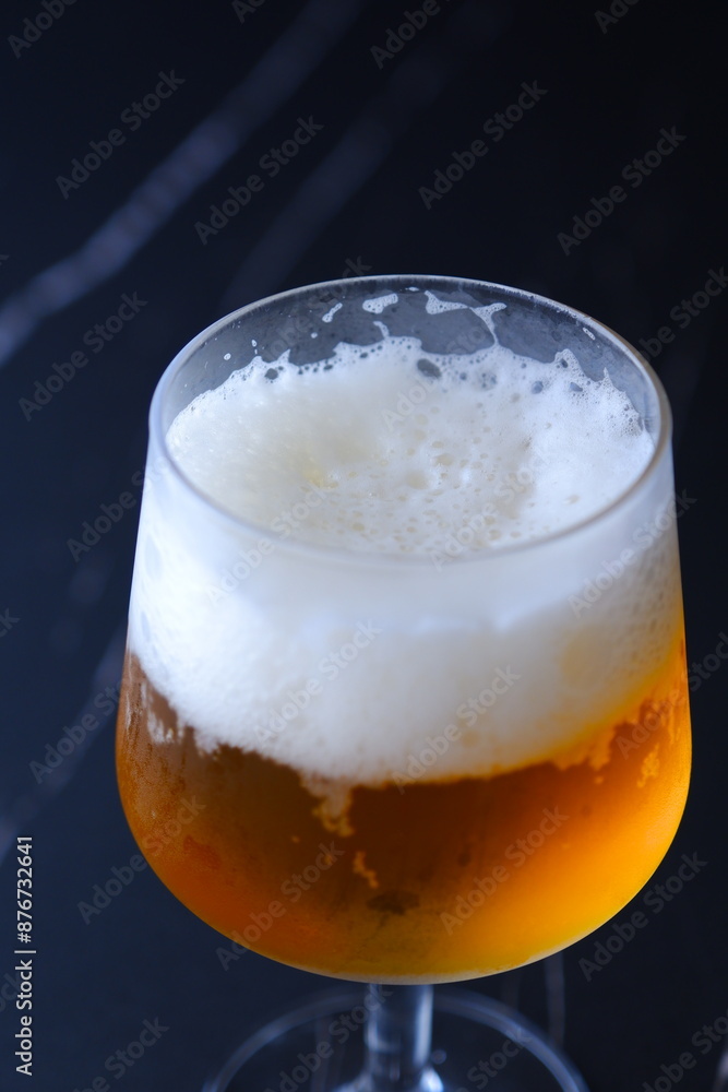 きめ細かい泡が立った、よく冷えたビールのグラス
きめ細かい泡が立った、よく冷えたビールのグラス