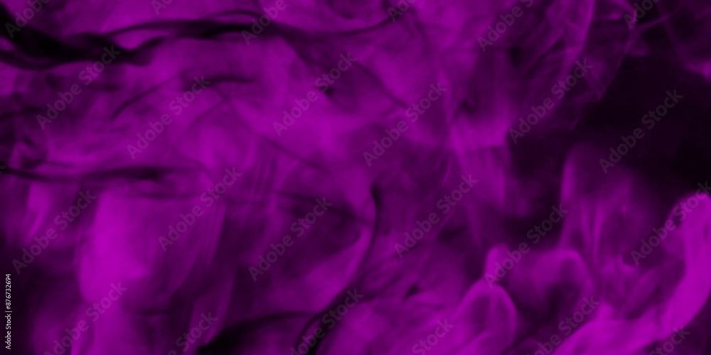 Fototapeta premium Toxic purple smoke. Abstract background of chaotically mixing puffs of purple smoke on a dark background. Personal vaporizers fragrant steam E-cigarette. Evaporator. Taking Close-up. Vaping.