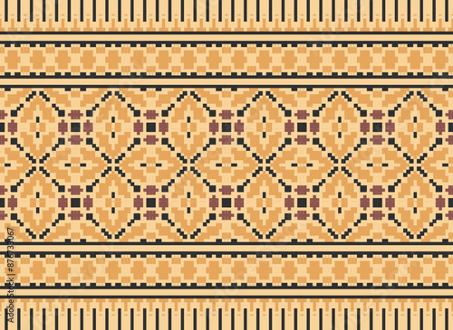 Peruvian American Indian pattern tribal ethnic motifs geometric seamless vector fabric background
