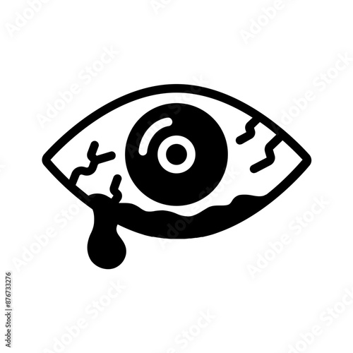 Vector solid black icon for Pink eye