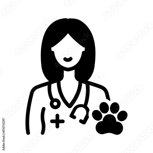 Vector solid black icon for Vets