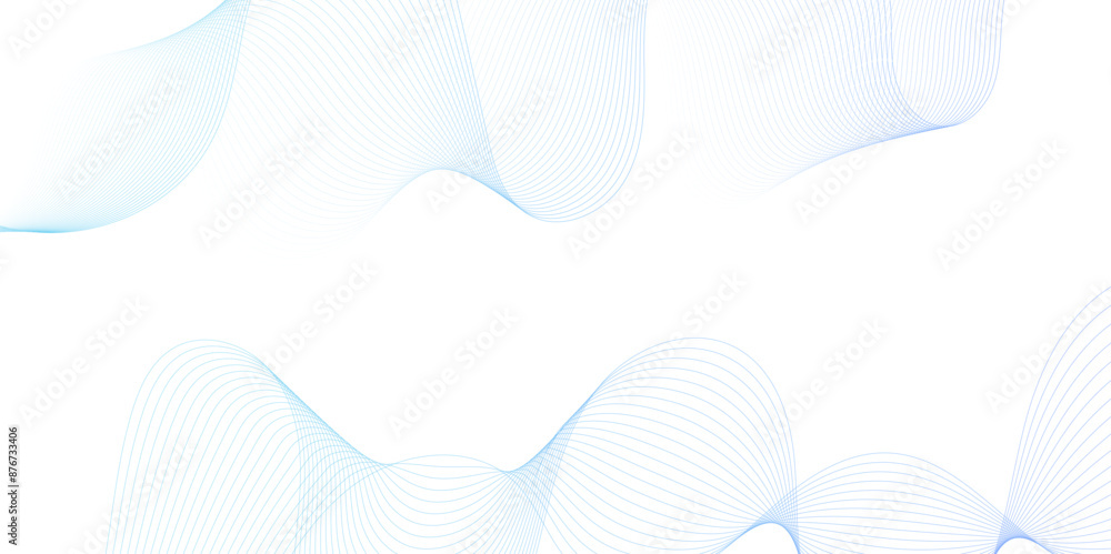 Smooth wave abstract vector background layout design.background image with dynamic curves.Abstract blue futuristic blend waves lines technology background and sound wave lines on white background.	