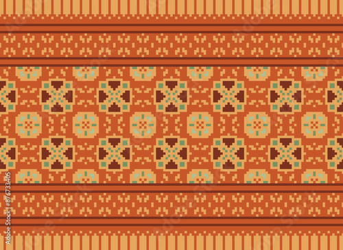 Peruvian American Indian pattern tribal ethnic motifs geometric seamless vector fabric background