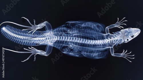 lizard's X-ray photo, reptile anatomy